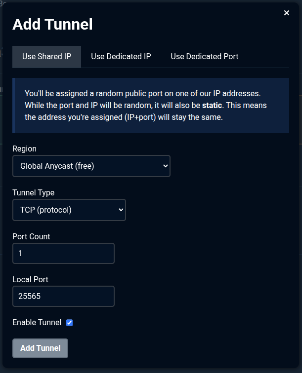PlayIt: Set up server region, protocol and port number